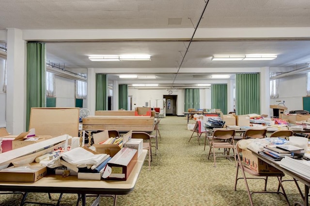 interior space featuring carpet floors