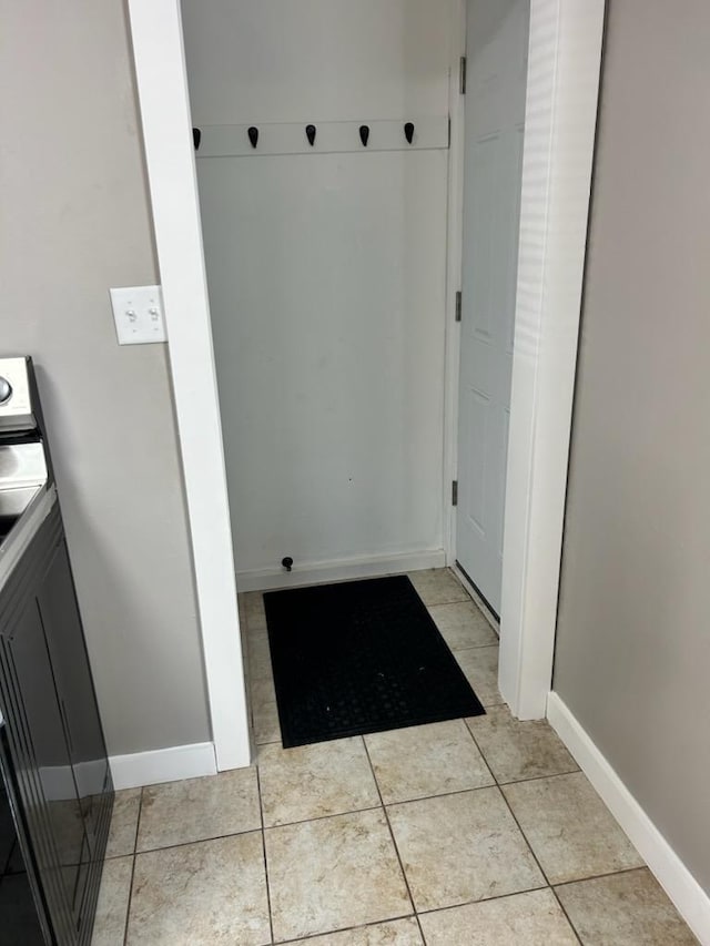 interior space with light tile patterned floors