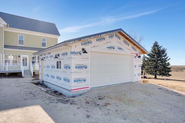 exterior space featuring a garage