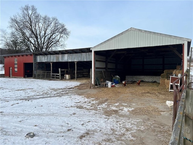 view of snow covered structure