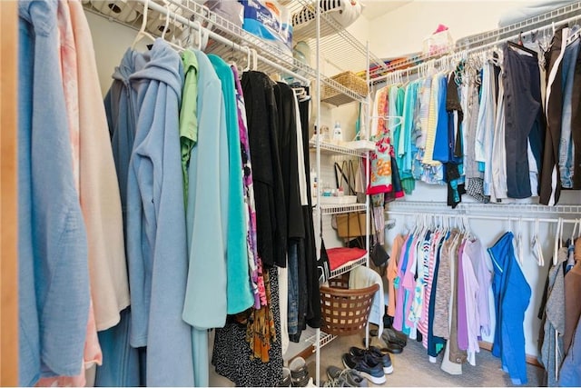 spacious closet with carpet flooring