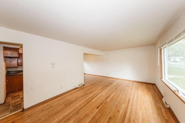 empty room featuring light wood-type flooring