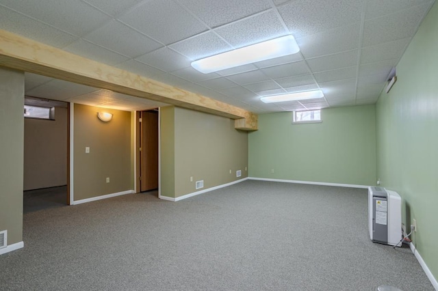 401 E Riverside Ave, Merrill, WI 54452 - basement with carpet and a drop ceiling