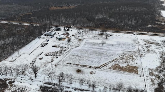 view of snowy aerial view