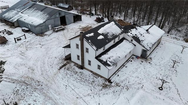 view of snowy aerial view