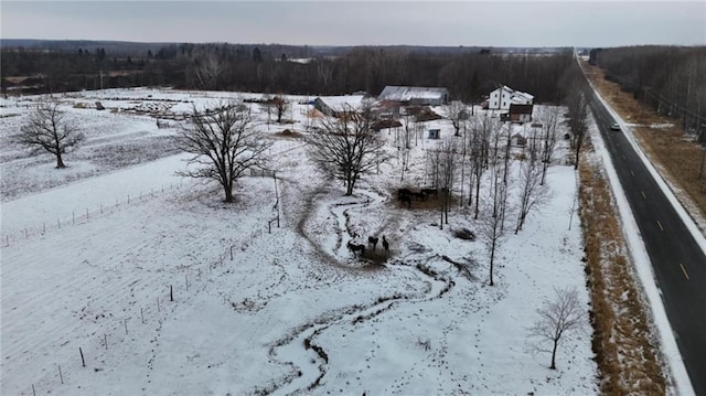 view of snowy aerial view