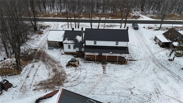 view of snowy aerial view