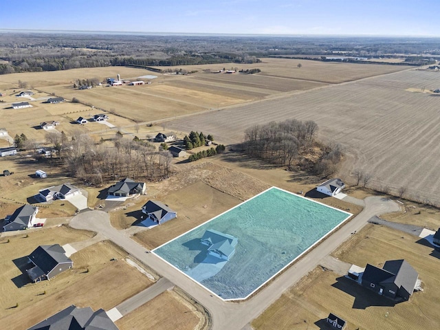 aerial view featuring a rural view