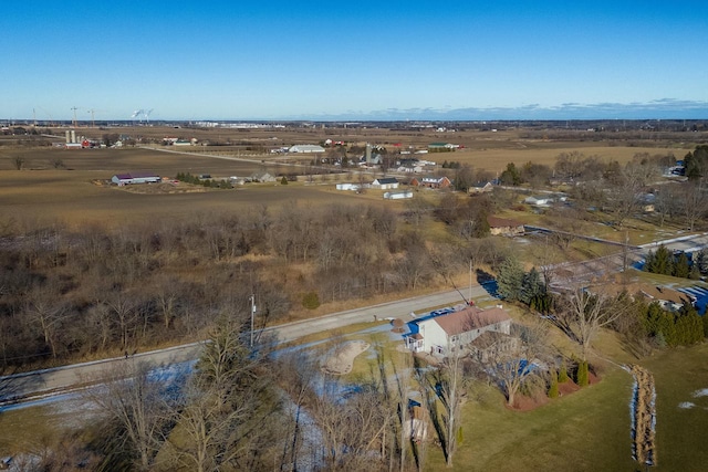 bird's eye view with a rural view