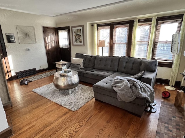 living room featuring wood-type flooring