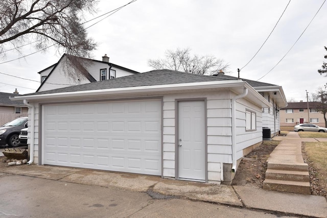 garage with central AC unit