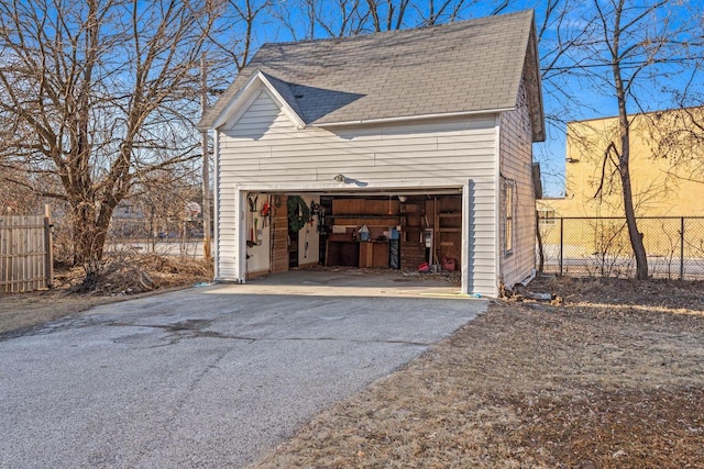 view of garage