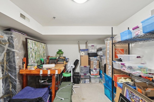 storage room featuring visible vents