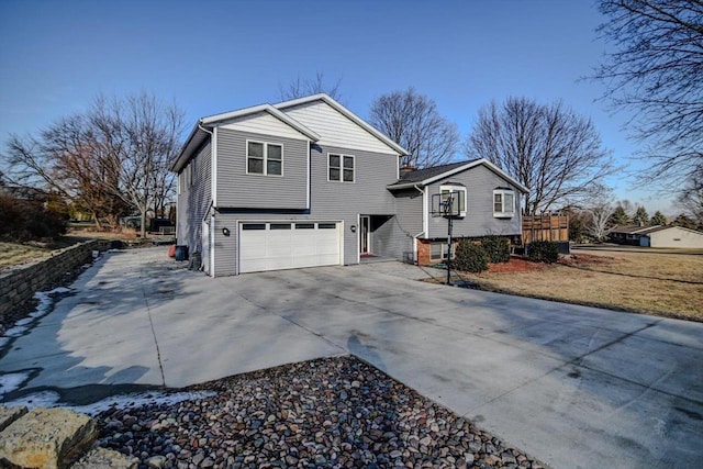 exterior space featuring a garage