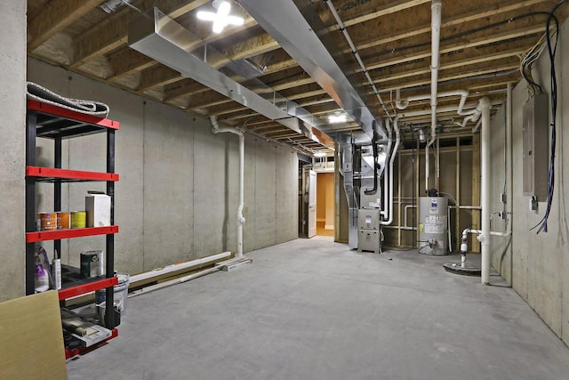 4675 98th St, Pleasant Prairie, WI 53158 - unfinished below grade area with gas water heater and heating unit
