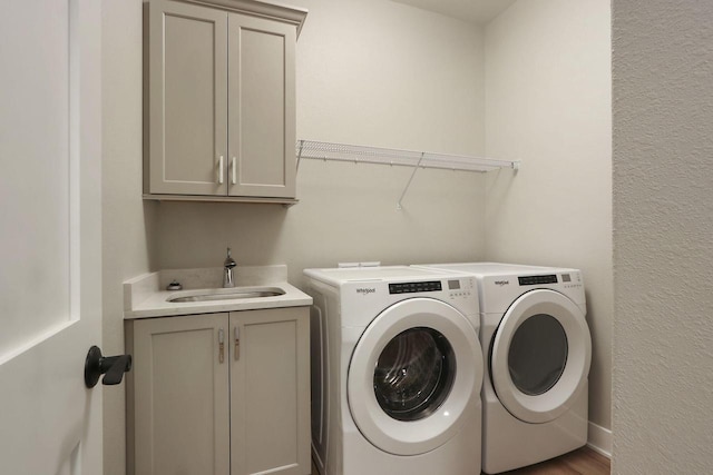 4675 98th St, Pleasant Prairie, WI 53158 - laundry area with cabinet space and independent washer and dryer