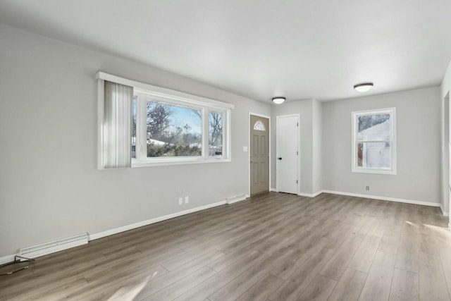 interior space with hardwood / wood-style flooring