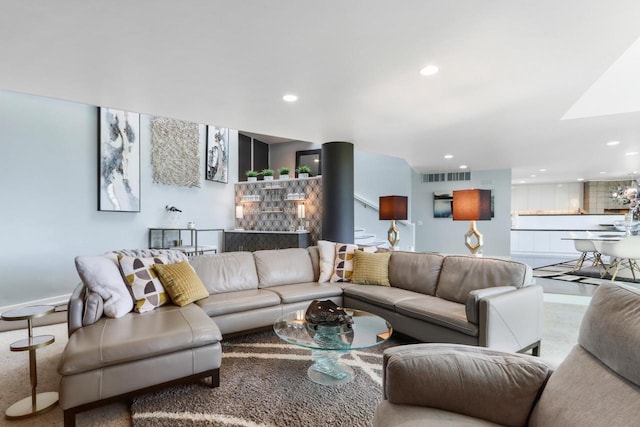 view of carpeted living room