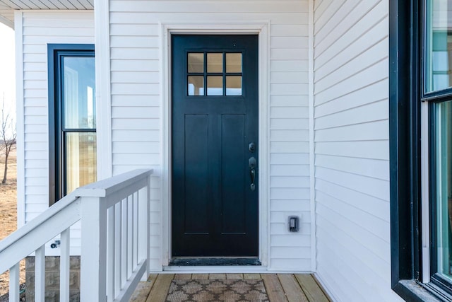 view of doorway to property