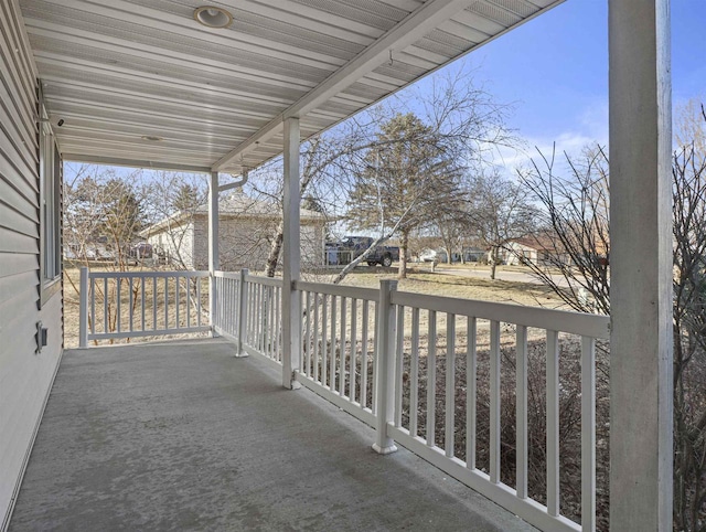 balcony featuring a porch