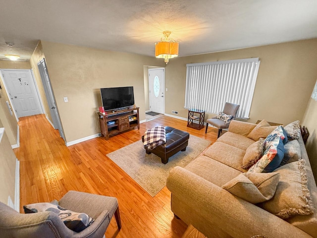 living room featuring wood-type flooring