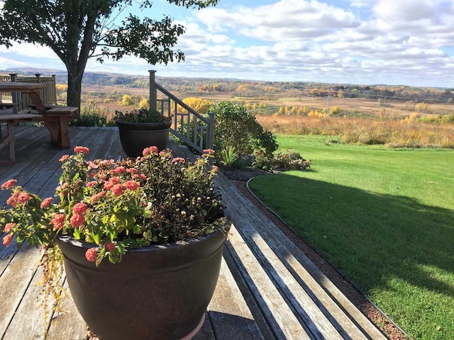 view of yard with a deck