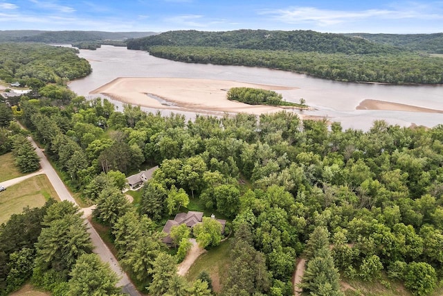 E4725 Riverside Dr, Spring Green, WI 53588 - drone / aerial view of a nearby body of water and a heavily wooded area