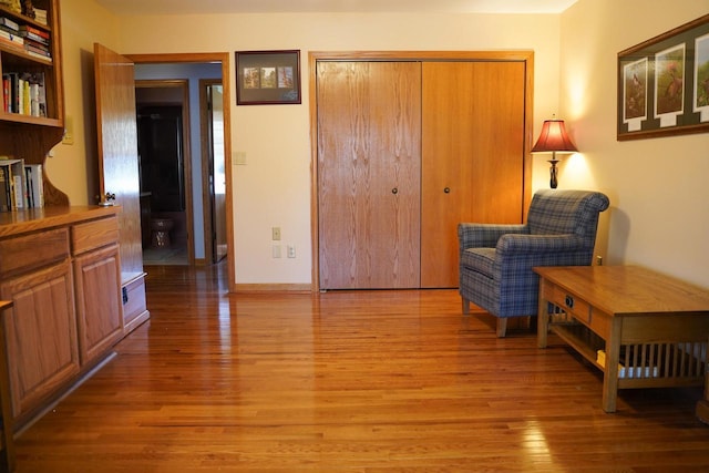 living area featuring light hardwood / wood-style floors