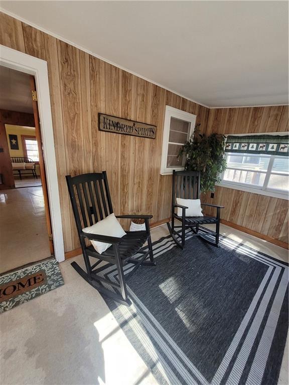 W8337 Martin Ln, Hatfield, WI 54754 - sitting room with wooden walls
