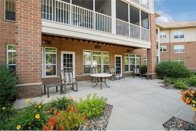 back of property with a patio area