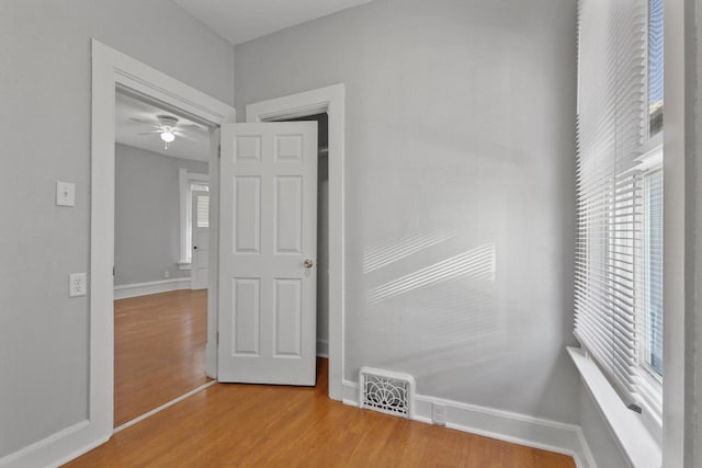 interior space with light hardwood / wood-style floors