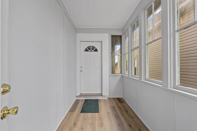 interior space with light wood-type flooring