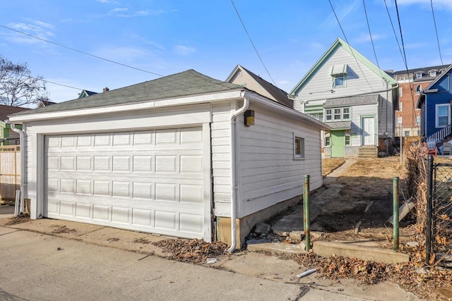 view of garage