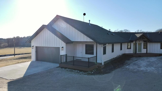 view of front of home with a garage