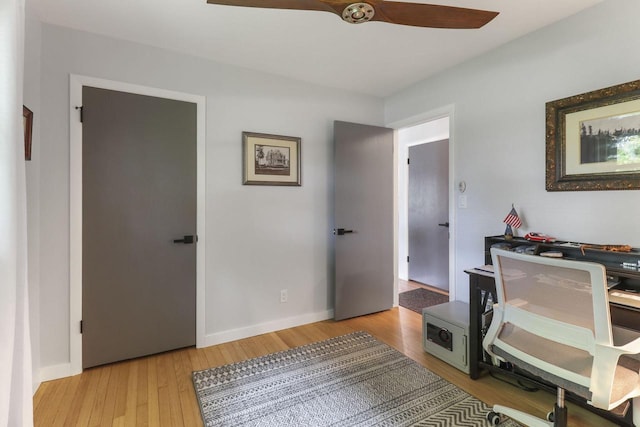 office space featuring light wood-type flooring