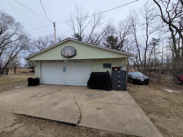 view of garage