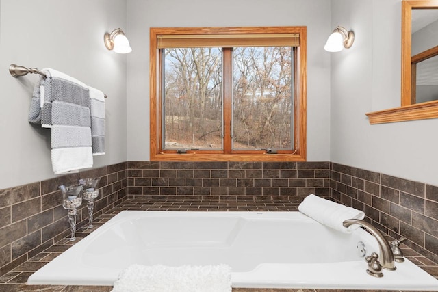 bathroom with a washtub