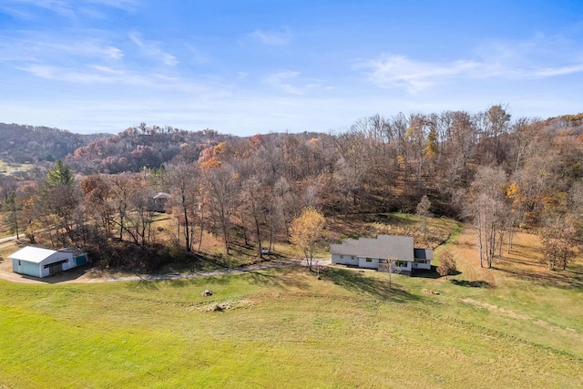 aerial view featuring a rural view