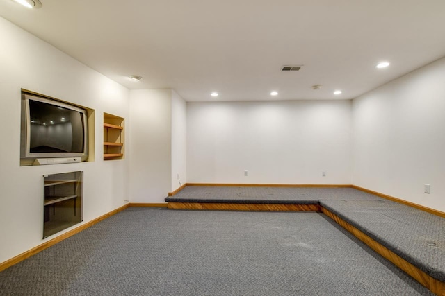 basement featuring carpet