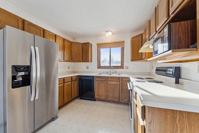 kitchen featuring sink and black appliances