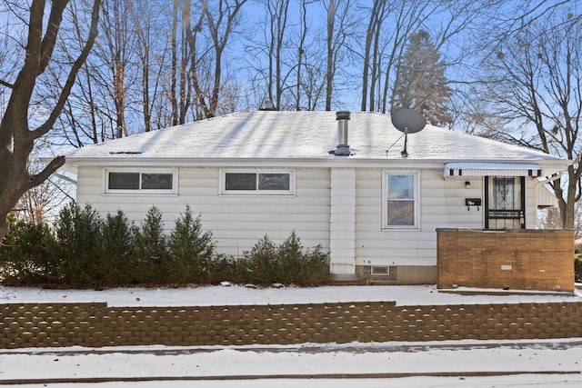 view of snowy exterior