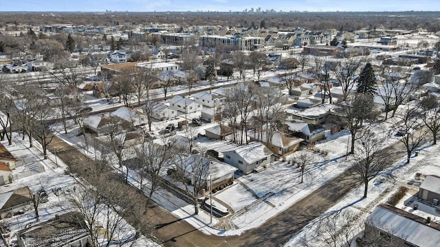 view of snowy aerial view