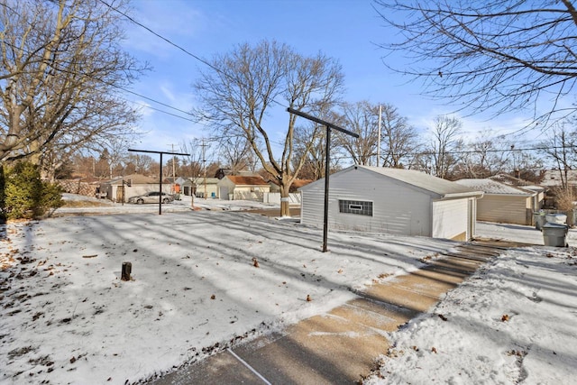 exterior space with a garage