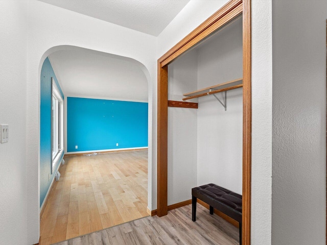 hallway featuring light hardwood / wood-style floors