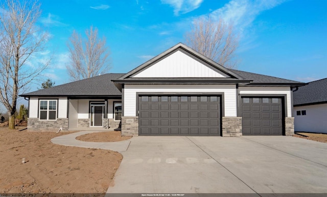 view of front of home with a garage