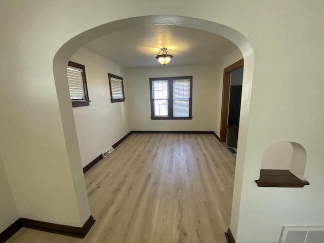 empty room featuring light wood-type flooring