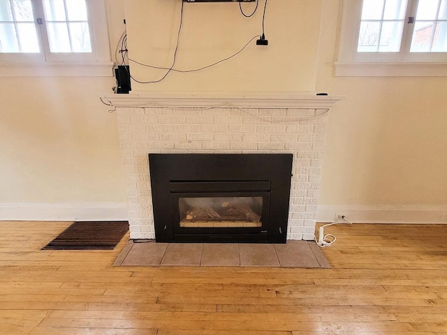 interior details with hardwood / wood-style flooring