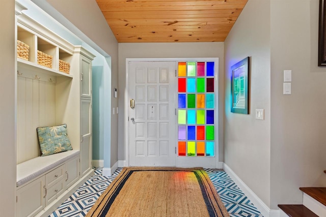 865 Richmond Way, Nekoosa, WI 54457 - mudroom featuring baseboards and wooden ceiling