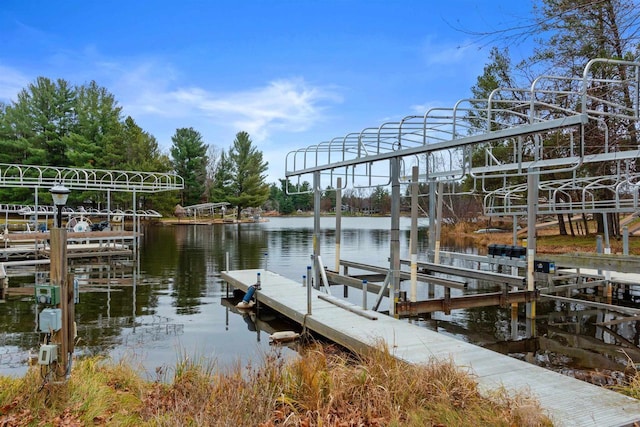 865 Richmond Way, Nekoosa, WI 54457 - dock with a water view and boat lift