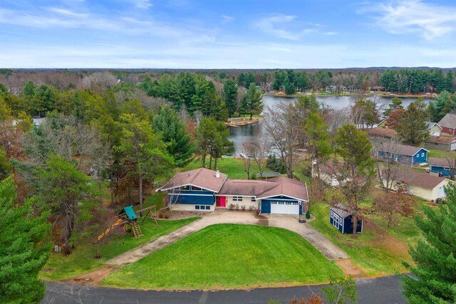 865 Richmond Way, Nekoosa, WI 54457 - aerial view of property and surrounding area with a large body of water and a heavily wooded area